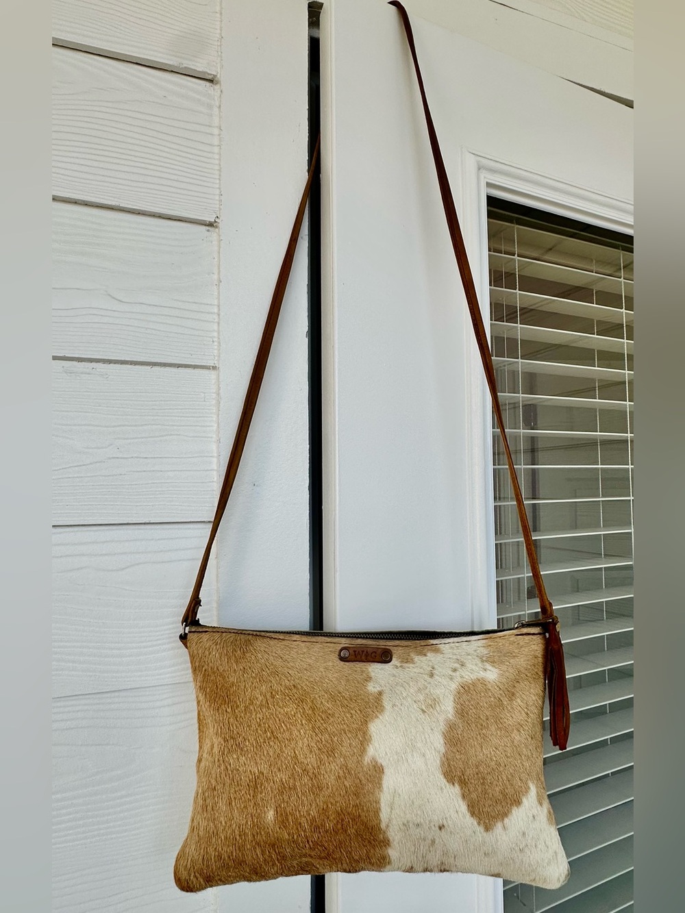 Genuine Hair-On-Hide Cowhide Crossbody Bag | Western Boho Leather Purse